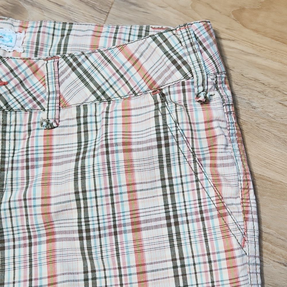 ☔️💜Anchor Blue Khaki & Olive Plaid Bermuda Shorts Size 7 - Picture 5 of 12